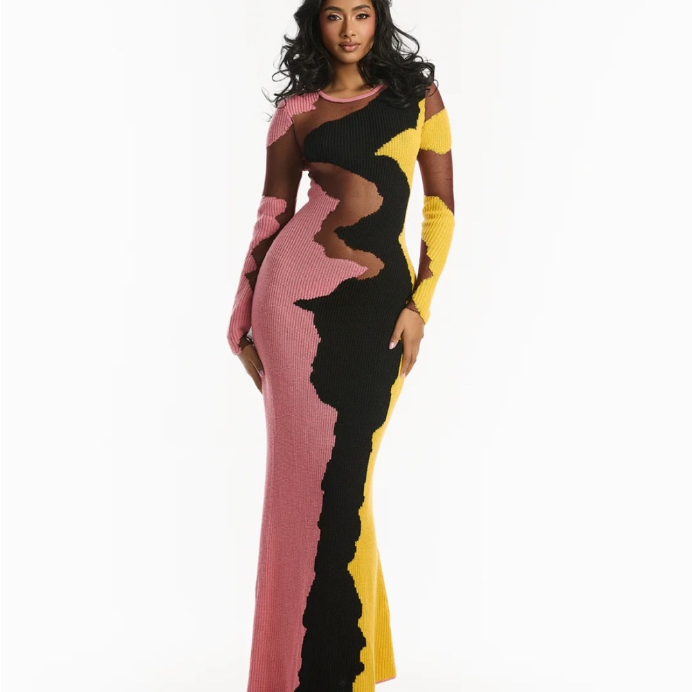 Hanifa Jax Knit Gown in Pink Hues